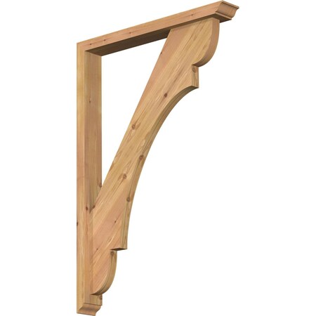 Ekena Millwork Olympic Traditional Smooth Bracket w/ Offset Brace, Western Red Cedar, 3 1/2"W x 26"D x 38"H BKT0402X26X38OLY01SWR